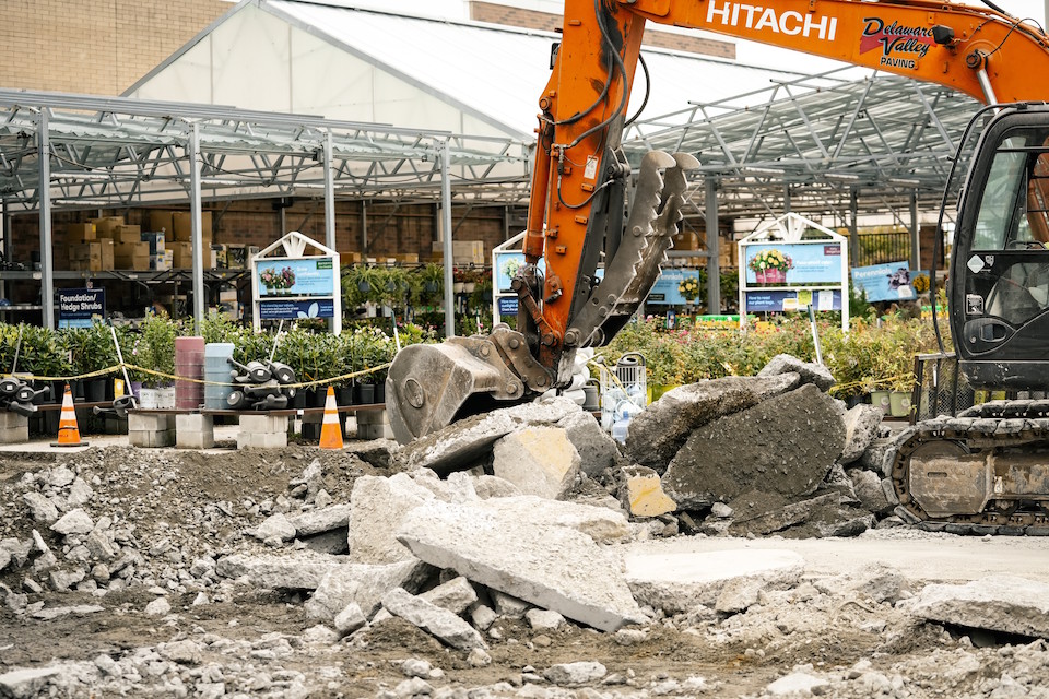 concrete services concrete removal Delaware Valley Paving Employees doing concrete removal operation